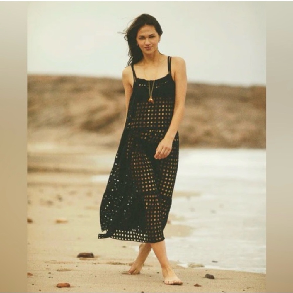 SOLID & STRIPED Black Eyelet Coverup